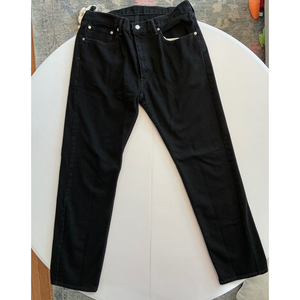 Levis 505 Regular Fit Straight Leg Jeans Mens 36x34 (fits 34x32) Black Denim